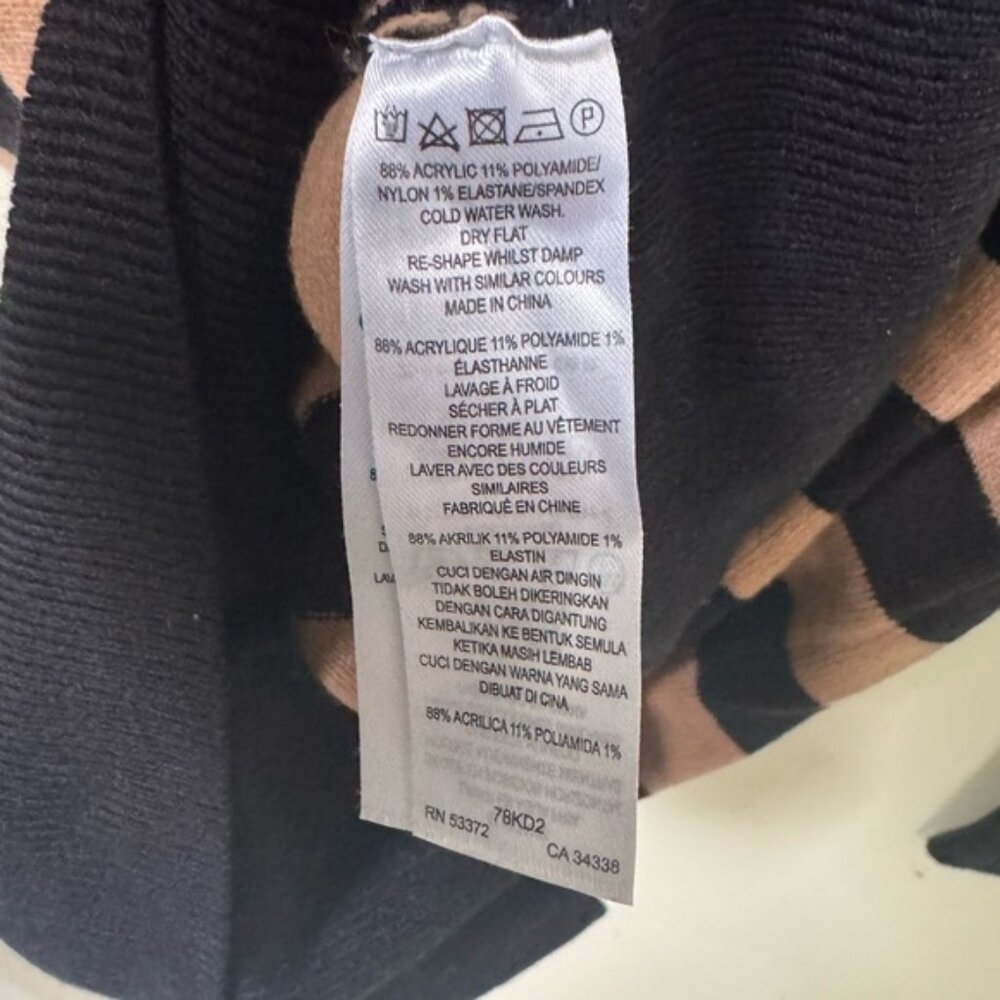 French Connection Vintage Striped Bambi Cowl Neck Tunic Sweater Dress Knit Top L - Picture 9 of 16